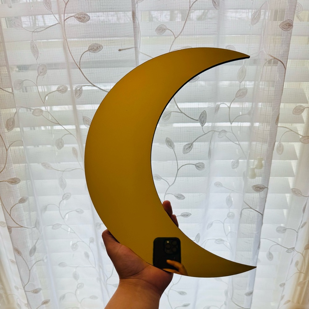 Gold Crescent Moon Wall Decor Mirror - Picture 2 of 4
